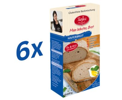 6 x 400g Glutenfreie Brotbackmischung HAFERBROT - Tanjas glutenfrei