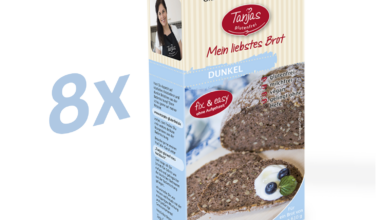 8 x 400g Glutenfreie Brotbackmischung DUNKEL - Tanjas glutenfrei