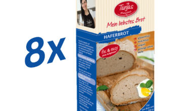 8 x 400g Glutenfreie Brotbackmischung HAFERBROT - Tanjas glutenfrei