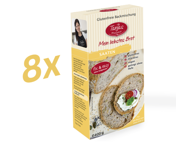 8 x 400g Glutenfreie Brotbackmischung SAATEN - Tanjas glutenfrei
